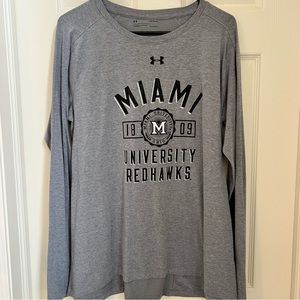 Miami University under armor long sleeve shirt grey black white size large